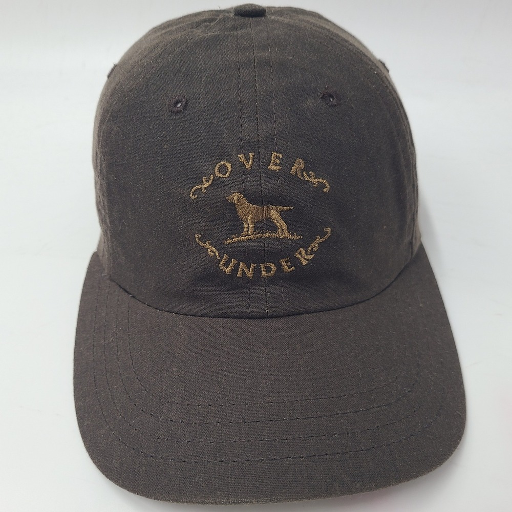 Over Under Hat Strapback Brown Waxed Cotton Lab Dog Hunting Shotgun Shell Men‎